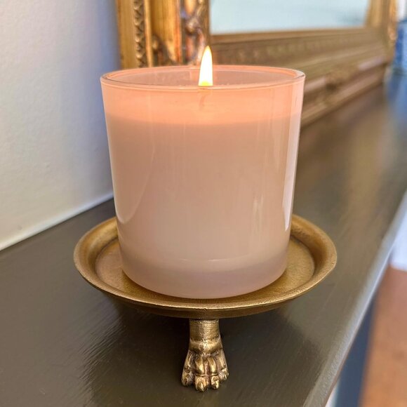100% Solid Brass Clawfoot Candle Dish Pedestal Dish Candle Holder Jewelry Holder - Picture 4 of 4